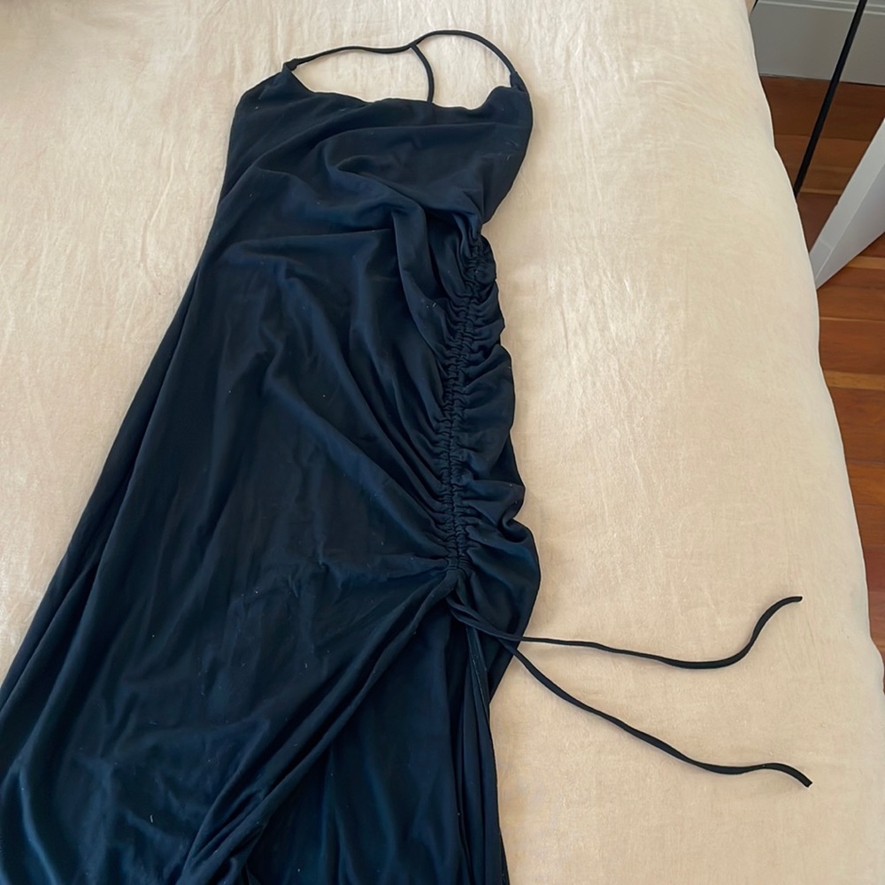NWOT Reformation maxi dress with leg slit and T back